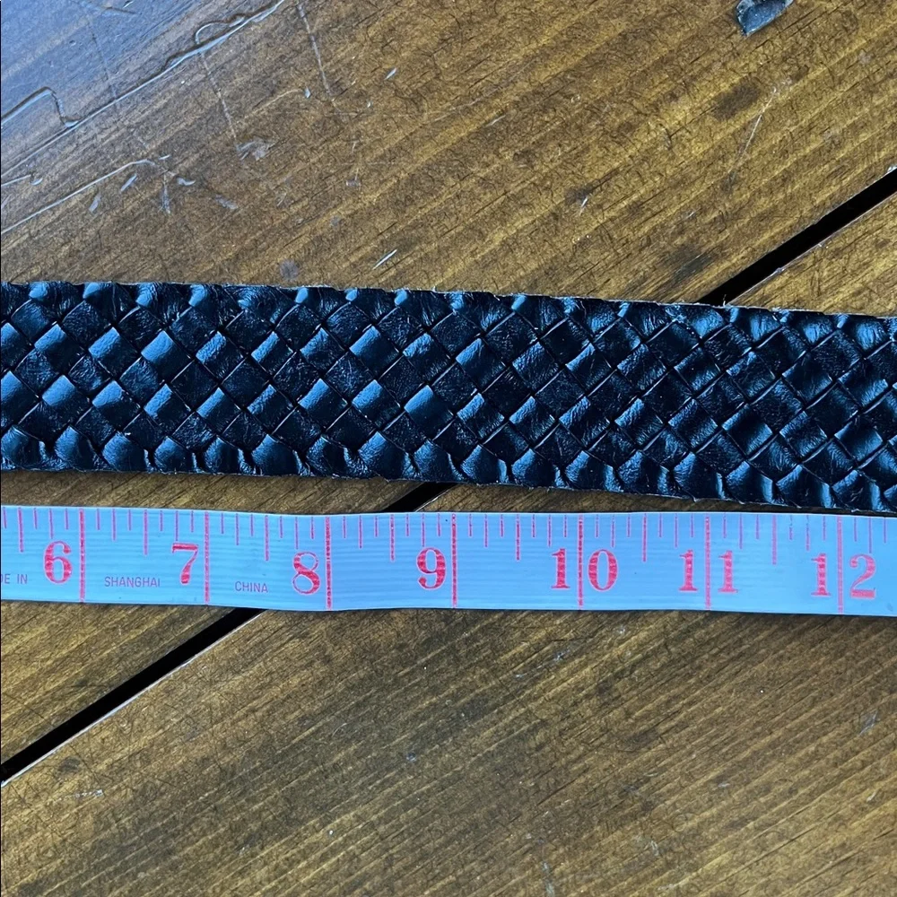 Talbots Genuine Leather Braided Black Belt - S